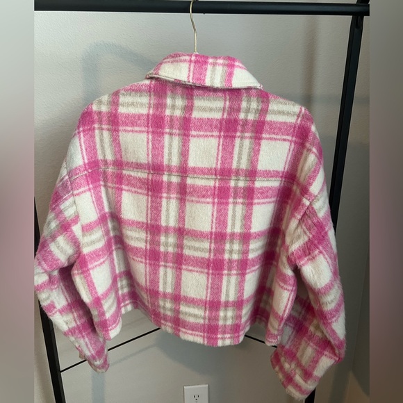 Cropped flannel shirt jacket - Picture 3 of 3